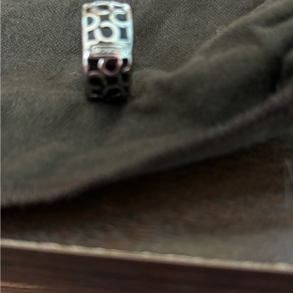 Coach Black And Silver Patterned Ring - image 3